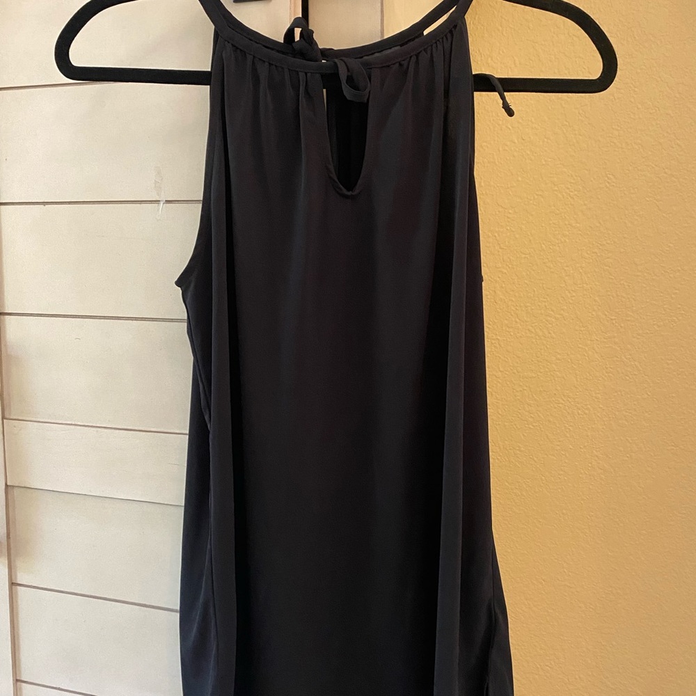 Worthington Black silky high neck dressy tank